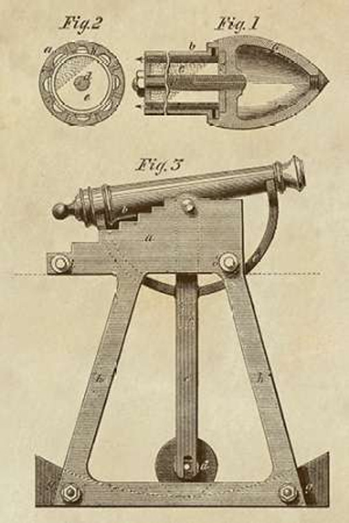 Anonymous Dispositivo per la regolazione Cannon traiettoria e precisione museo cm82X54 Immagine su CARTA TELA PANNELLO CORNICE Verticale