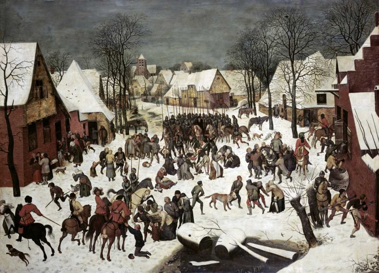 Bruegel Pieter the Elder La strage degli innocenti Animali cm66X93 Immagine su CARTA TELA PANNELLO CORNICE Orizzontale