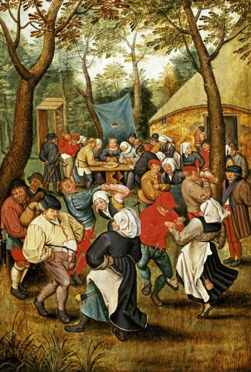 Bruegel Pieter the Elder Le nozze Danza cm80X54 Immagine su CARTA TELA PANNELLO CORNICE Verticale