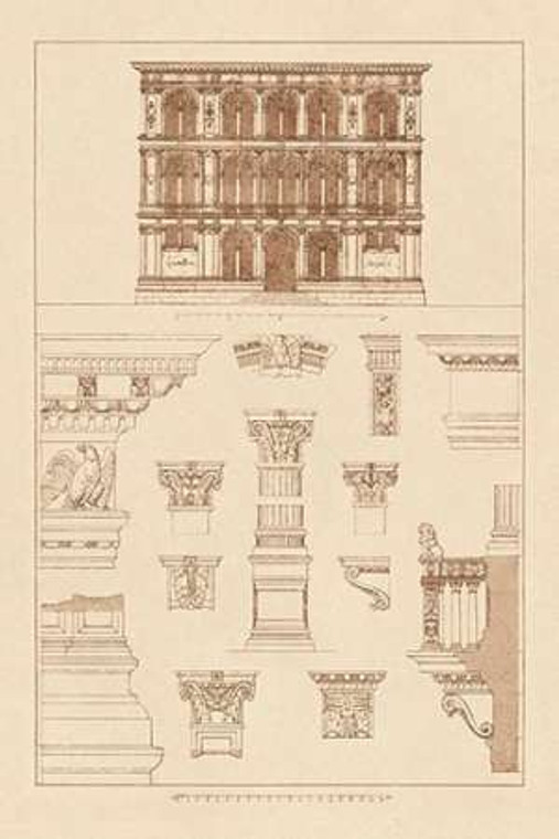 Buhlmann J. Palazzo Vendramin Calergi a Venezia  museo cm82X54 Immagine su CARTA TELA PANNELLO CORNICE Verticale
