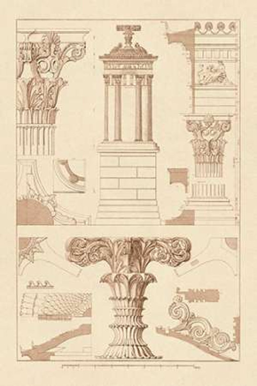 Buhlmann J. Monumento di Lysicrates ad Atene museo cm82X54 Immagine su CARTA TELA PANNELLO CORNICE Verticale