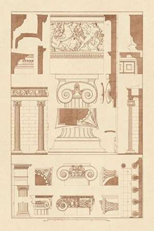 Buhlmann J. capitelli ionici museo cm82X54 Immagine su CARTA TELA PANNELLO CORNICE Verticale
