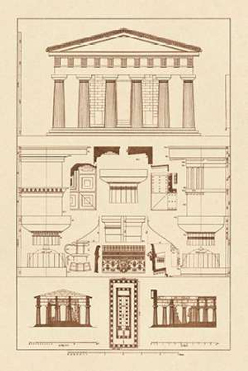 Buhlmann J. Tempio di Vintageeidon a Paestum museo cm82X54 Immagine su CARTA TELA PANNELLO CORNICE Verticale