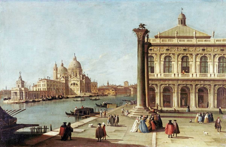 Canal Giovanni Antonio Ingresso al Grand Canal, Venezia Paesaggio cm54X84 Immagine su CARTA TELA PANNELLO CORNICE Orizzontale