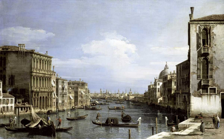 Canaletto Grand Canal, Venice From Camp0 Di San Vio Costiero cm61X100 Immagine su CARTA TELA PANNELLO CORNICE Orizzontale