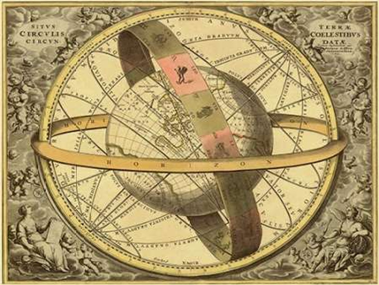 Cellarius Andreas Mappe di Cieli anello celeste museo cm68X91 Immagine su CARTA TELA PANNELLO CORNICE Orizzontale