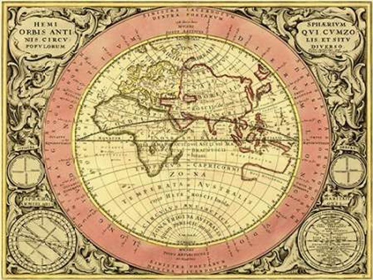 Cellarius Andreas Mappe del cielo: un emisfero del Vecchio Mondo museo cm68X91 Immagine su CARTA TELA PANNELLO CORNICE Orizzontale
