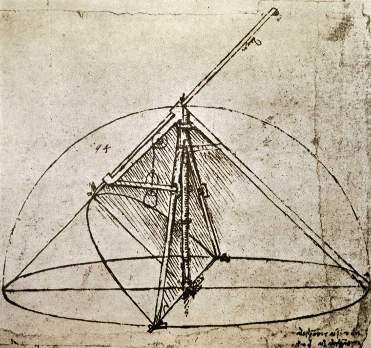 Da Vinci Leonardo Strumenti di misura Architettura cm77X82 Immagine su CARTA TELA PANNELLO CORNICE Orizzontale