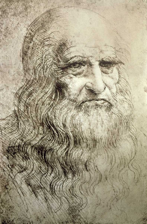 Da Vinci Leonardo Autoritratto c1515 Figurativo cm96X64 Immagine su CARTA TELA PANNELLO CORNICE Verticale