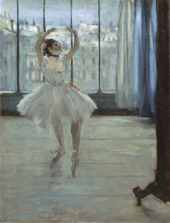 Degas Edgar Il ballerino presso lo Studio Danza cm91X68 Immagine su CARTA TELA PANNELLO CORNICE Verticale