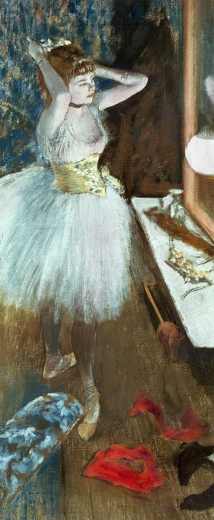 Degas Edgar Ballerina nel suo camerino Danza cm123X50 Immagine su CARTA TELA PANNELLO CORNICE Verticale