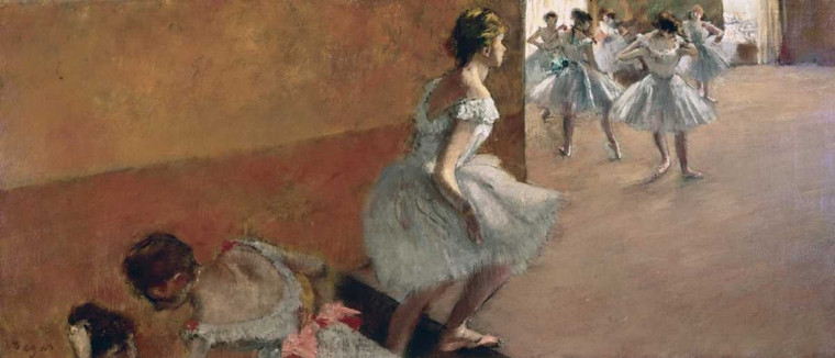 Degas Edgar Ballerini salire le scale, 1886 1890 Danza cm50X121 Immagine su CARTA TELA PANNELLO CORNICE Orizzontale