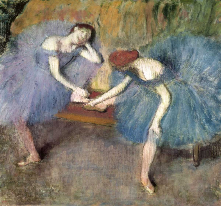 Degas Edgar Due danzatori Riposarsi, c. 1905 1910 Danza cm77X84 Immagine su CARTA TELA PANNELLO CORNICE Orizzontale