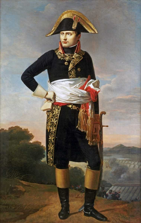 French School Ritratto di Napoleone Figurativo cm84X52 Immagine su CARTA TELA PANNELLO CORNICE Verticale