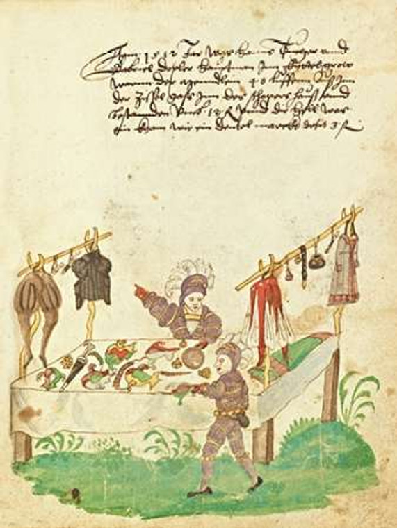 German 16th Century Civico festa del Norimberga Schembartlauf   Abbigliamento da tavolo museo cm91X68 Immagine su CARTA TELA PANNELLO CORNICE Vertica