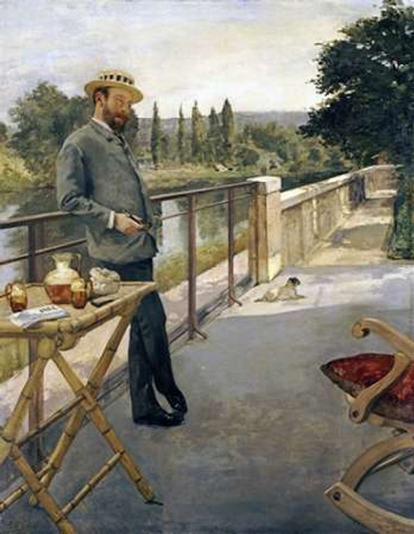 Gervex Henri Un uomo elegante su una terrazza museo cm80X61 Immagine su CARTA TELA PANNELLO CORNICE Verticale
