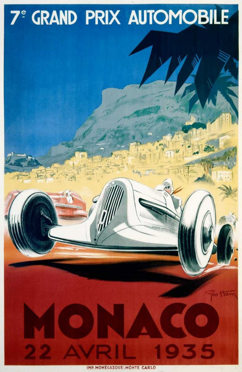 Ham Geo Monaco / 22 Aprile 1935 Giochi e Sport cm134X86 Immagine su CARTA TELA PANNELLO CORNICE Verticale