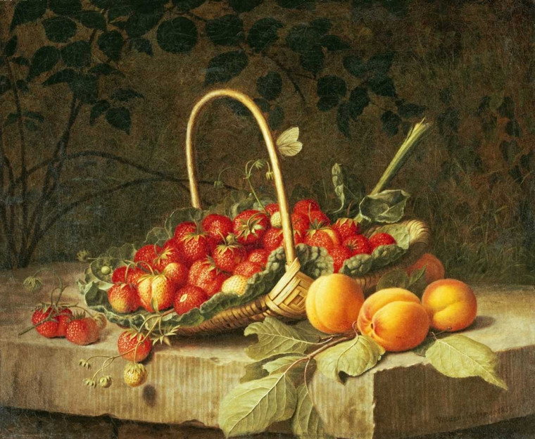 Hammer William Un cestino delle fragole Cibo cm64X77 Immagine su CARTA TELA PANNELLO CORNICE Orizzontale