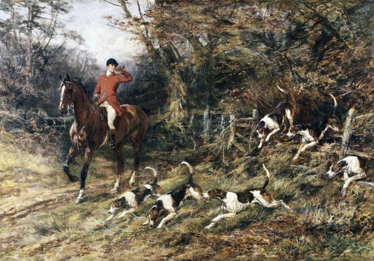 Hardy Heywood Calling Hounds Fuori copertura Animali cm66X96 Immagine su CARTA TELA PANNELLO CORNICE Orizzontale