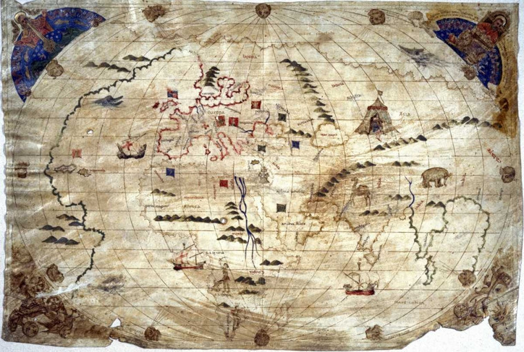 Hargonio Fra Bona Si tratta di un simbolo universale di tutto il mondo Thexora Mappe cm68X102 Immagine su CARTA TELA PANNELLO CORNICE Orizzontale