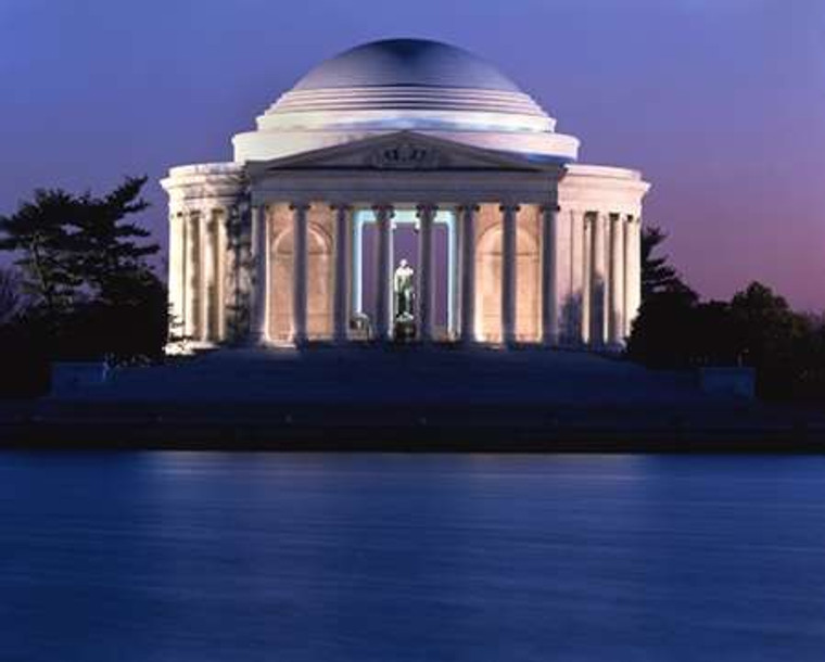 Highsmith Carol Jefferson Memorial, Washington museo cm66X82 Immagine su CARTA TELA PANNELLO CORNICE Orizzontale