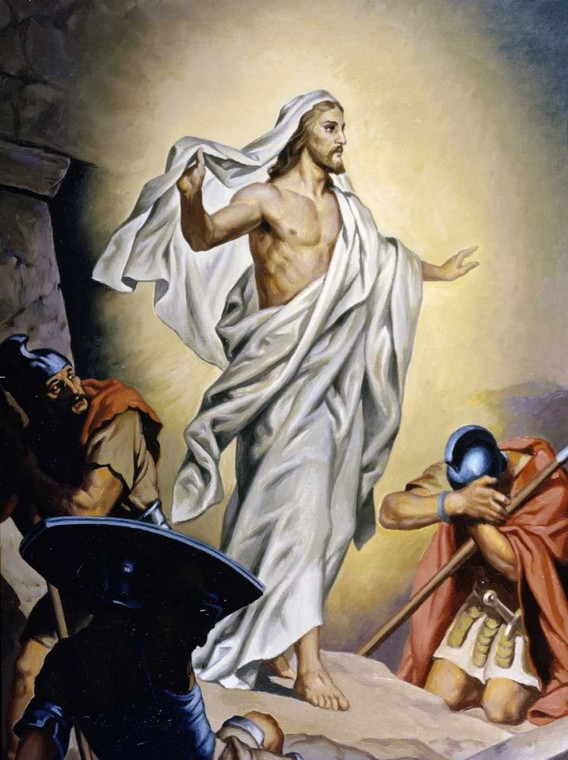 Hofmann Heinrich La risurrezione di Gesù Figurativo cm89X66 Immagine su CARTA TELA PANNELLO CORNICE Verticale