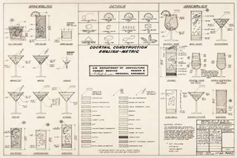 Ketcham Cleve Red" La Carta Cocktail Edilizia, Stati Uniti Nazionale Forest Service 1974 museo cm73X109 Immagine su CARTA TELA PANNELLO CORNICE Orizz