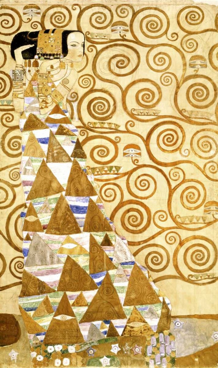 Klimt Gustav aspettativa Astratto cm102X61 Immagine su CARTA TELA PANNELLO CORNICE Verticale