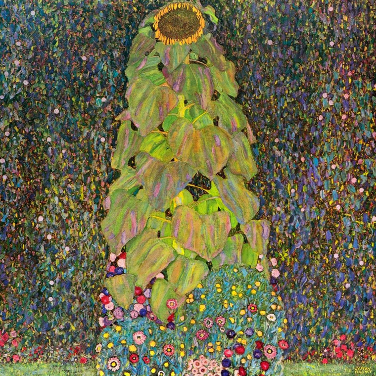 Klimt Gustav Girasole Astratto cm73X73 Immagine su CARTA TELA PANNELLO CORNICE Quadrata