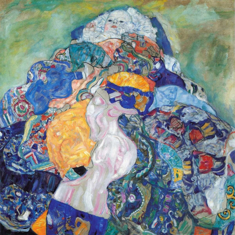 Klimt Gustav bambino 1917 Arte per bambini cm80X80 Immagine su CARTA TELA PANNELLO CORNICE Quadrata