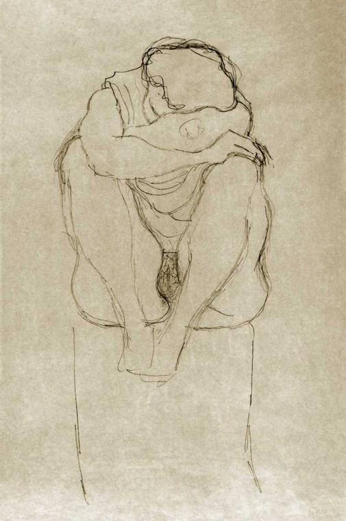 Klimt Gustav Donna seduta Figurativo cm137X89 Immagine su CARTA TELA PANNELLO CORNICE Verticale