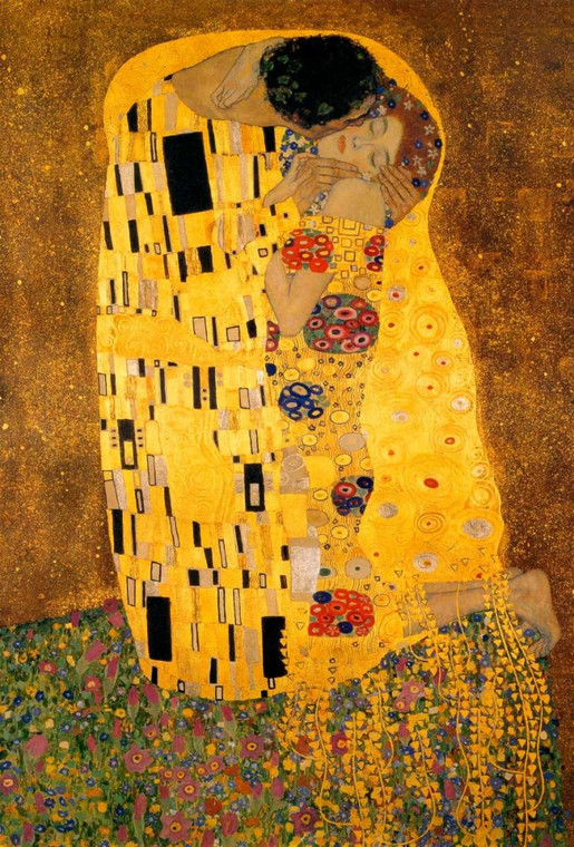 Klimt Gustav Il bacio   particolare 1 Figurativo cm91X61 Immagine su CARTA TELA PANNELLO CORNICE Verticale