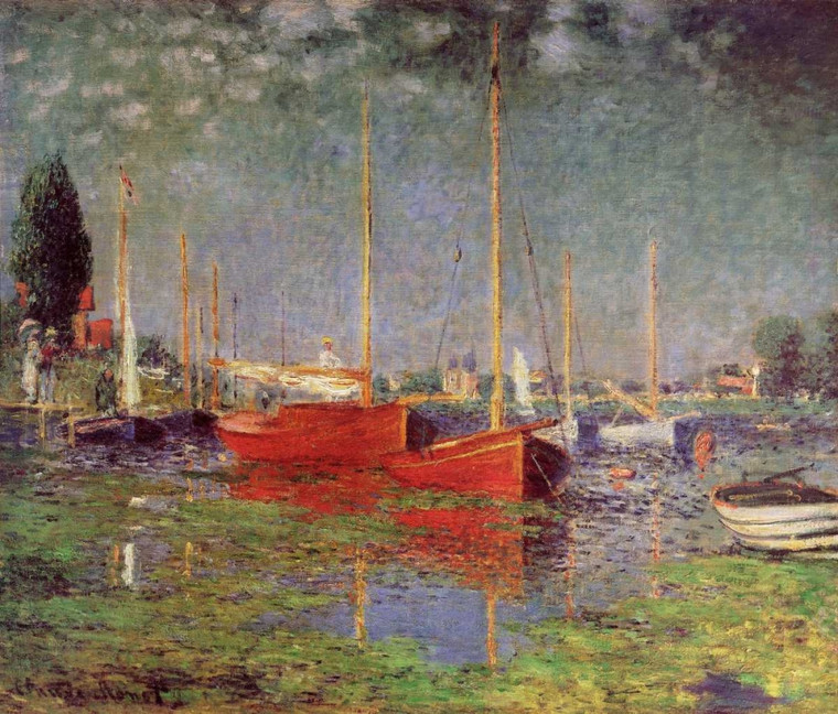 Monet Claude Argenteuil, 1875 Costiero cm89X104 Immagine su CARTA TELA PANNELLO CORNICE Orizzontale