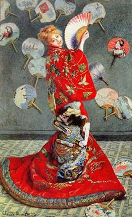 Monet Claude I giapponesi 1876 museo cm82X48 Immagine su CARTA TELA PANNELLO CORNICE Verticale