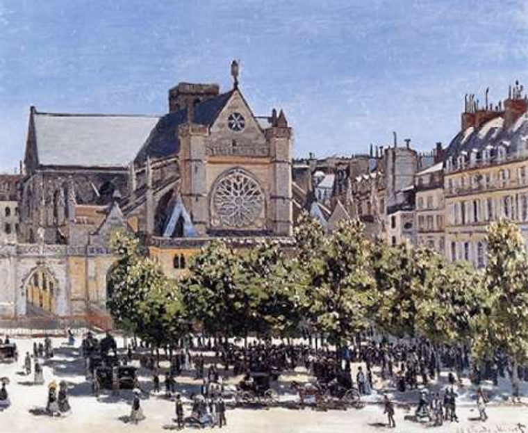 Monet Claude Saint Germain LAUXERROIS 1866 museo cm59X73 Immagine su CARTA TELA PANNELLO CORNICE Orizzontale