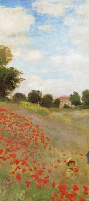 Monet Claude Campo di papaveri (Les Coquelicots) 1873 (al centro) museo cm123X54 Immagine su CARTA TELA PANNELLO CORNICE Verticale