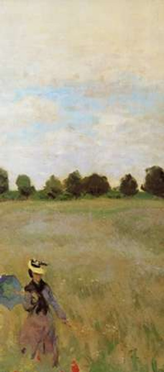 Monet Claude Campo di papaveri (Les Coquelicots) 1873 (a destra) museo cm123X54 Immagine su CARTA TELA PANNELLO CORNICE Verticale