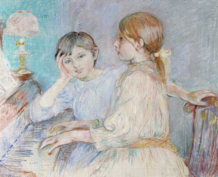 Morisot Berthe Le Piano Arte per bambini cm68X84 Immagine su CARTA TELA PANNELLO CORNICE Orizzontale