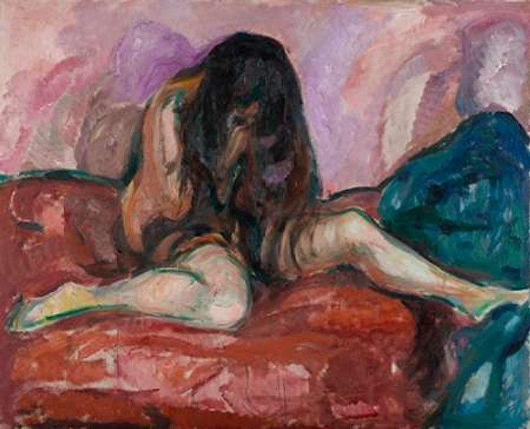 Munch Edvard Weeping Nude. 1913 1914 museo cm52X66 Immagine su CARTA TELA PANNELLO CORNICE Orizzontale