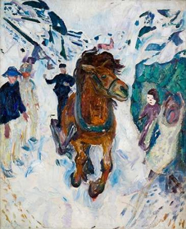 Munch Edvard Galloping Horse, 1910 1912 museo cm68X54 Immagine su CARTA TELA PANNELLO CORNICE Verticale