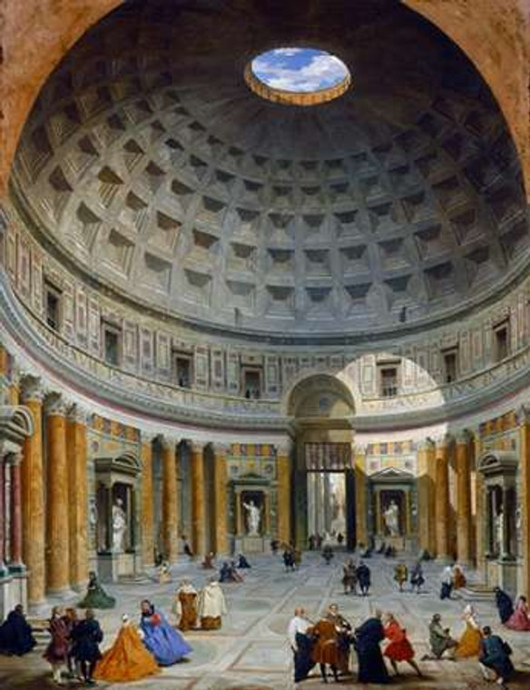 Panini Giovanni Paolo Interno del Pantheon, Roma, c. 1734 museo cm107X82 Immagine su CARTA TELA PANNELLO CORNICE Verticale