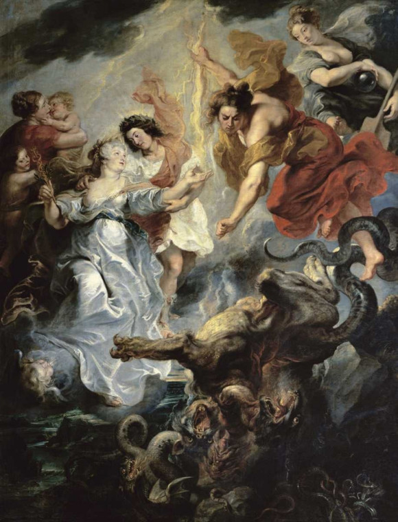 Rubens Peter Paul Il Queens riconciliazione con il figlio Fantasia cm91X68 Immagine su CARTA TELA PANNELLO CORNICE Verticale