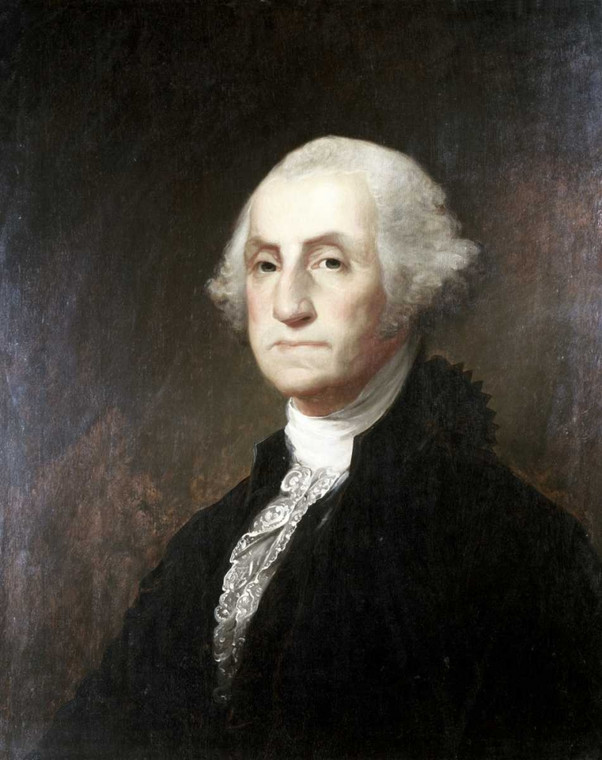 Sully Thomas George Washington Vintage ? cm89X70 Immagine su CARTA TELA PANNELLO CORNICE Verticale