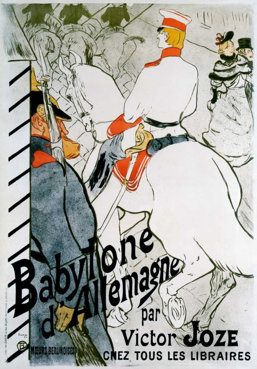 Toulouse Lautrec Henri Babylon DS ÈAllemagne Animali cm115X80 Immagine su CARTA TELA PANNELLO CORNICE Verticale