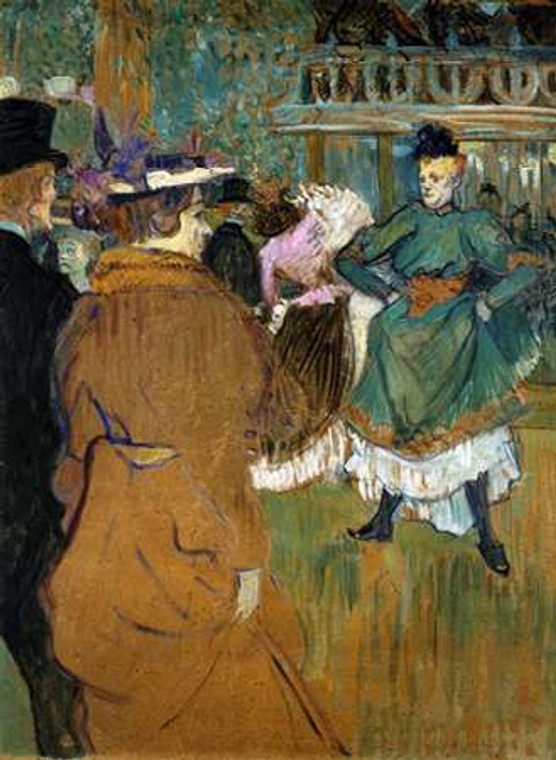 Toulouse Lautrec Henri Quadrille al Moulin Rouge museo cm73X52 Immagine su CARTA TELA PANNELLO CORNICE Verticale