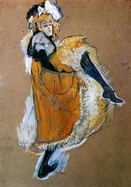 Toulouse Lautrec Henri Jane Avril Danza museo cm82X57 Immagine su CARTA TELA PANNELLO CORNICE Verticale