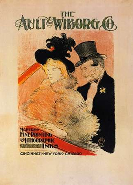 Toulouse Lautrec Henri L'Ault E Wiborg Co museo cm98X70 Immagine su CARTA TELA PANNELLO CORNICE Verticale