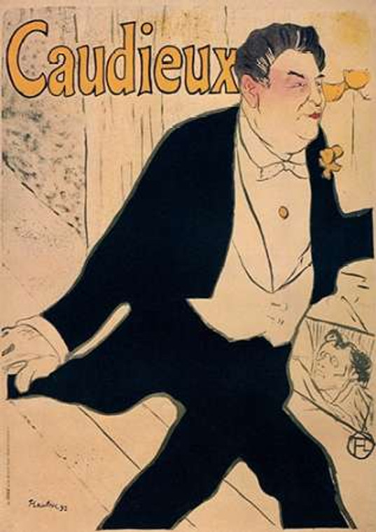 Toulouse Lautrec Henri Caudieux museo cm109X75 Immagine su CARTA TELA PANNELLO CORNICE Verticale