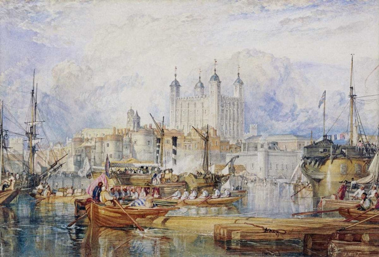 Turner Joseph M.W. La Torre di Londra Costiero cm66X100 Immagine su CARTA TELA PANNELLO CORNICE Orizzontale