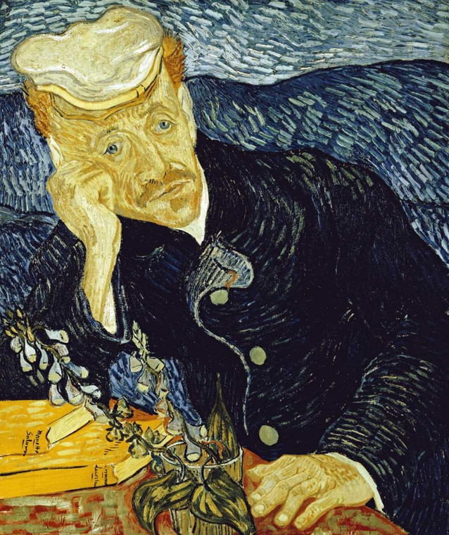 Van Gogh Vincent Ritratto del dottor Gachet Figurativo cm77X66 Immagine su CARTA TELA PANNELLO CORNICE Verticale